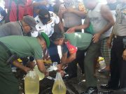 Ribuan Kantong Minuman Keras Dimusnahkan