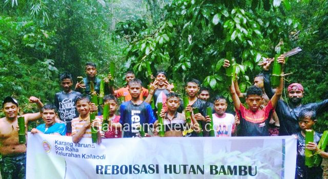 Tanam Pohon Bambu Upaya Pemuda dan Pelajar Kalaodi Lestarikan Hutan