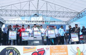 Deklarasi Pilkada Damai Malut, Empat Paslon Lepas Merpati