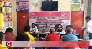 Polres Halbar Deklarasi Pilkada Damai bersama Tim 4 Paslon Cagub-Cawagub Malut