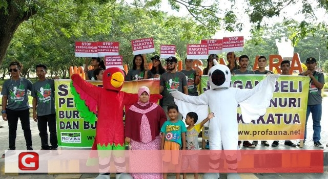 Profauna dan Mahasiswa dari Berbagai Kampus Kampanye Pelestarian Burung Nuri dan Kakatua