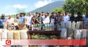 Jelang Ramadan Polres Ternate Musnahkan 2 Ton Miras berbagai Jenis