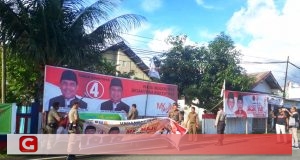 KPUD dan Bawaslu Copot Atribut Paslon Cagub dan Cawagub