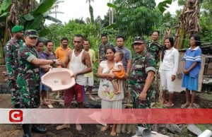 Wajah bisa Garang tetapi Hati untuk Masyarakat, KODIM 1508 Tobelo Bantu Warga Bangun Jamban