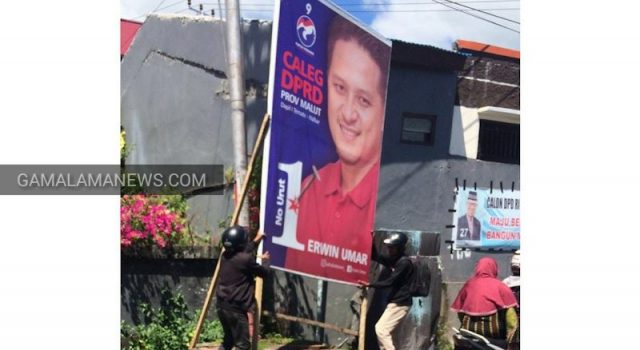 20 APK Calon Anggota Legislatif di Tertibkan Bawaslu Kota Ternate