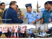 Danlanud Leo Wattimena Sambut Kedatangan Mentri Komunikasi Dan Informasi RI