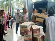 Polres Ternate Salurkan Bantuan Untuk Korban Gempa Bumi di Halsel