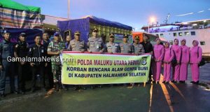 Polda Malut Kerahkan 2 Peleton Anggota dan 5 Truk, Bantuan Korban Bencana Alam