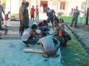 Dalam Rangka Binter Terpadu, Koramil Jajaran Kodim Tobelo Gelar Karya Bakti