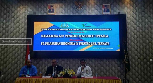 Kejati Malut dan PT. Pelindo IV Cabang Ternate Melakukan Penandatanganan Perjanjian Kerja Sama dalam Pembangunan Pelabuhan